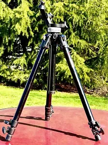 Bogen 3205 Black Tripod 54" Tall 3025 Head missing pieces Tested Charity - Picture 1 of 6