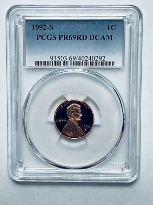 1992-S Lincoln Memorial Reverse Cent PCGS PR69RD DCAM - Image 1 of 4