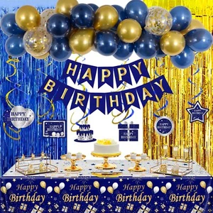 Navy Blue Gold Birthday Party Decorations for Men WomenHappy Birthday Banner ... - Picture 1 of 7