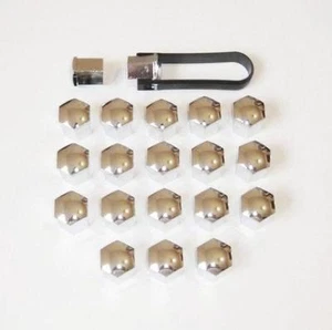 x20 Cromo Push-on Tuerca de Rueda/Cubiertas de Cabeza de Perno Tapas 19mm Hexagonales - Imagen 1 de 1