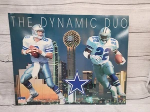 Vintage 1994 NFL Dynamic Duo Dallas Cowboys American Football Poster Emmit Smith - Picture 1 of 7