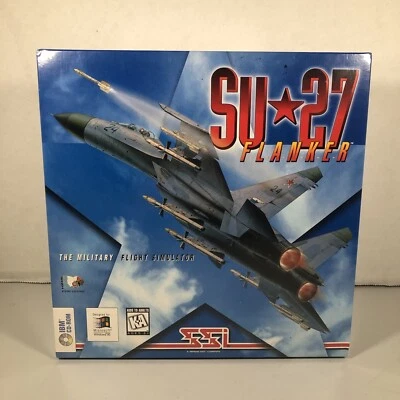New Sealed PC BIG BOX SU-27 Flanker The Military Flight Simulator 1995 Microsoft - Image 1 of 4