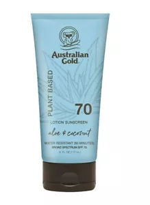 Plant Based NWT Australian Gold Lotion Sunscreen SPF 70 Aloe Coconut 6oz - Picture 1 of 1