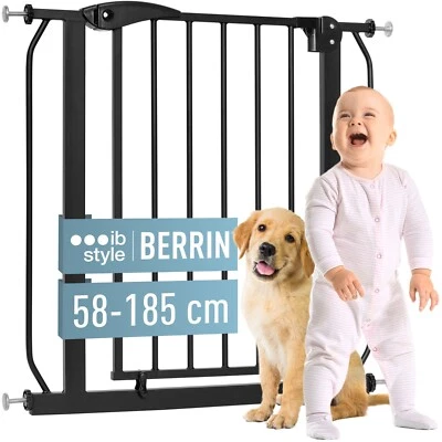 Treppengitter Türschutzgitter Absperrgitter ohne Bohren BERRIN schwarz ib style® - Bild 1 von 4