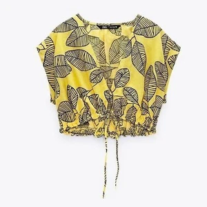 ZARA Bedrucktes Leinenmischung TOP - Bild 1 von 6