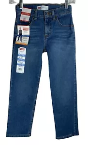 Jungen Wrangler Straight Fit blau Denim Jeans Stretch Größe 8 schmale verstellbare Taille - Bild 1 von 12