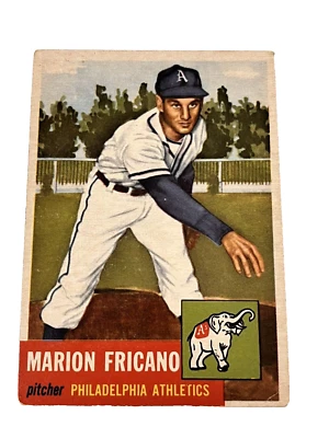 1953 Topps #199 Marion Fricano Pitcher Philadelphia Athletics EX - Image 1 of 2