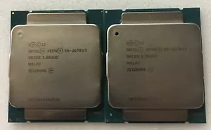 Matching pair Intel Xeon E5-2670 V3 CPU 12Core 2.3GHz SR1XS LGA 2011-3 Processor - Picture 1 of 4