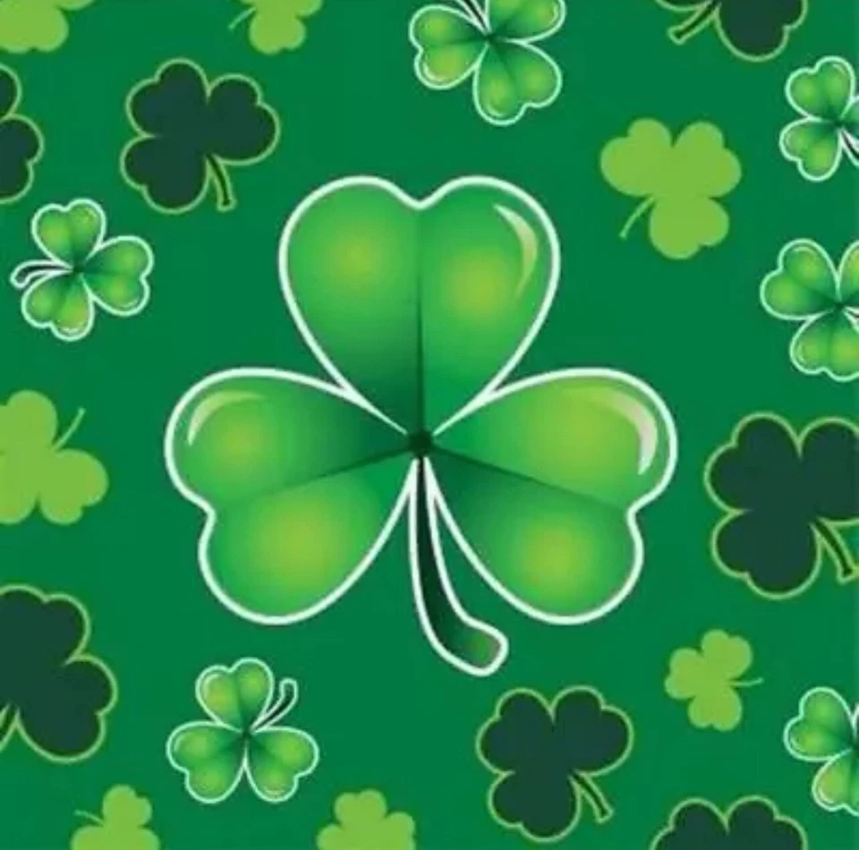 St Patrick's Day Clover Crazy Beverage Paper Napkins 16 Pack Party Tableware - Image 1 of 2