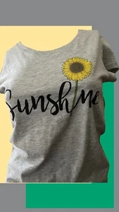 Juniors Casual Tops O-Neck Short Sleeve Print Graphic T-Shirt Sunflower M 7-9 - Picture 1 of 4