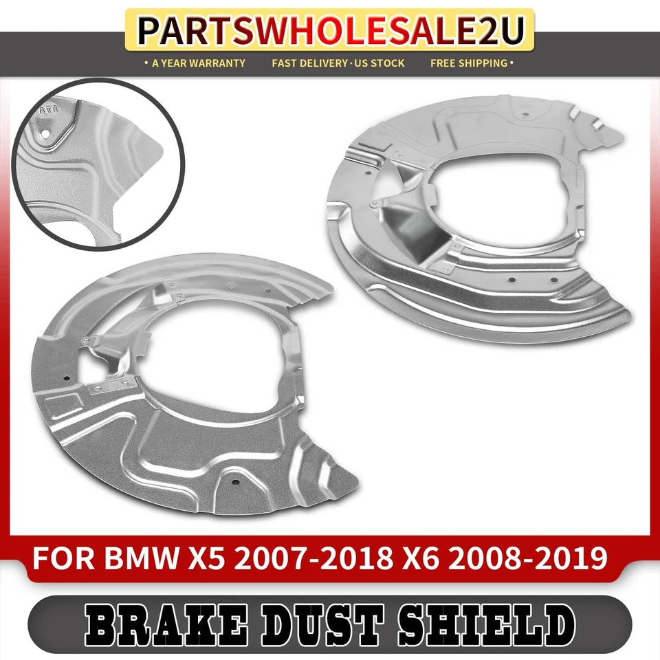 Protector antipolvo de freno delantero 2 piezas para BMW X5 2007-2018 X6 2008 2009 2010 2011-2019 Foto 1 de 4