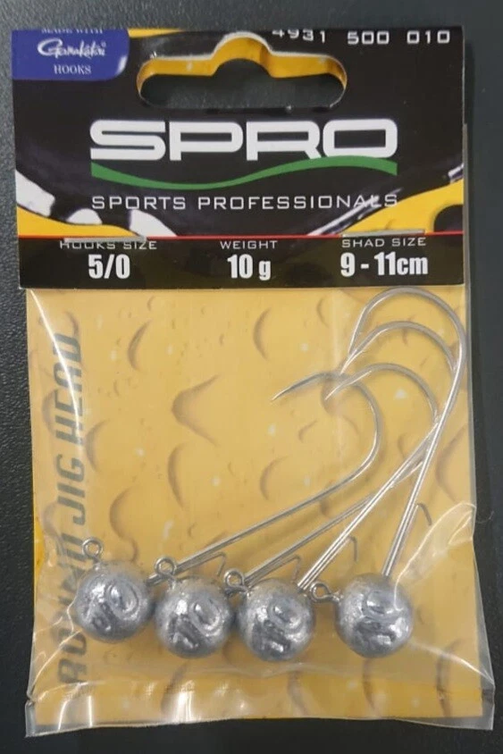 SPRO Gamakatsu Round Jig Head 22 5/0 10g 4 Stück Jigkopf Jighead Bleikopf NEW