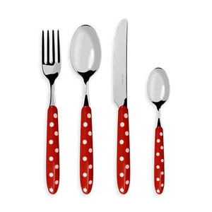 Set Servizio Posate Isabelle Rose Shabby chic a pois acciaio inox vintage 6197 - Imagen 1 de 8