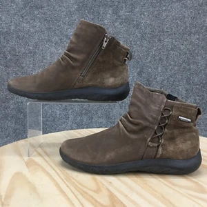 Cobb Hill Rockport Boots Womens 7 Amalie Ankle Booties Brown Suede Leather Zip - Picture 1 of 17