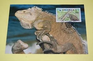 Anguilla West Indian Iguana Official First Day of Issue Maximum or Maxi-Card #2 - Picture 1 of 3