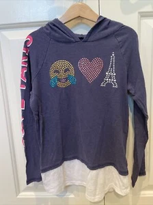 Justice Love Paris Hooded Top (size 8) - Picture 1 of 4
