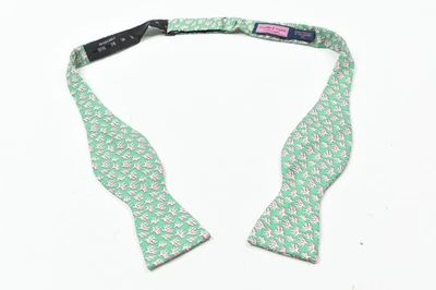 Галстук-бабочка Vineyard Vines мужской один размер зеленый красный коралловый принт 100% шелк сделано в США - Изображение 1 из 4