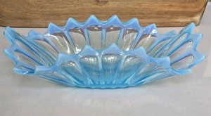Fostoria Erbstück Schale blau opalisierend Kunstglas Vintage 12,5" quer - Bild 1 von 8