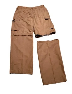Eddie Bauer Utility Fit Khaki Convertible Ripstop Zip Off Cargo Pants Mens 36x30 - Picture 1 of 22