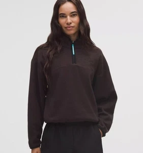 lululemon Tumbled Fleece Half-Zip Jacket Sequoia/Black/Fresco Blue Tone - Picture 1 of 4