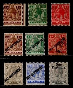 MALTA, BRITISH: 1921 - 22 CLASSIC ERA STAMPS MEIST UNGEBRAUCHT CV 30 $ SOUND - Bild 1 von 1