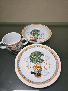Porcelain 3 Pc Dish Set Villeroy & Boch Kiddy Switch Clown Collection - Picture 1 of 8