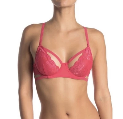 Free People ~ "Dream of Me" ~ Lotus Pink ~ 34B ~ Sheer Lace Underwire Bra ~ NWT - Image 1 of 4