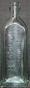 Dr. Mile's Medical Co. Elkhart IN. Botella de medicina con tapa de corcho en relieve V años 1890 - Imagen 1 de 5