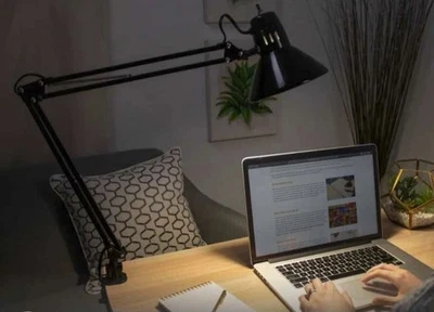 Lamp Desk Architect Arm Swing Adjustable Light Table Clamp Black Metal USA Plug - Image 1 of 2