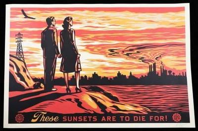 SHEPARD FAIREY These Sunsets Are To Die For LITHOGRAPHIE SIGNIERT OBEY GIANT - Bild 1 von 4