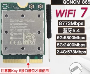 WiFi 7 QCNCM865 Key E Wifi Card Bluetooth Tri-Band 8773Mbps for Win 11 Only - Afbeelding 1 van 2