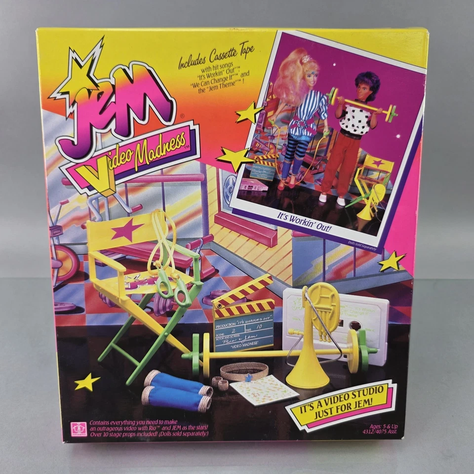 1986 JEM & THE HOLOGRAMS Studio Set VIDEO MADNESS Workout Playset Hasbro SEALED - Image 1 of 4