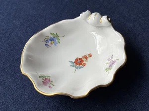 1 Konfektschale Muschelschale Meissen Porzellan Streublümchen Goldrand 1. Wahl - Bild 1 von 10