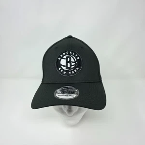 New Era 39THIRTY Brooklyn Nets NBA Black Flex Fit Hat Cap Men's Medium/Large - Picture 1 of 7
