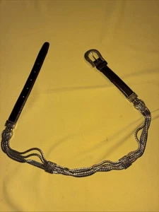 Brighton Damengürtel braun Leder & silber Fischgrätmuster & Herzen #44309 Größe Large - Bild 1 von 12