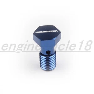 US SHIP Banjo Bolt M12 x 1.5 Banjo Bolt Brake Adapter Aluminum Fuel Fitting Blue - Picture 1 of 4