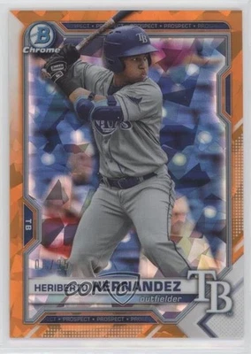 2021 Bowman Chrome Draft Sapphire Edition Orange /25 Heriberto Hernandez - Image 1 of 2