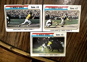 Lot Of 3 1974 Topps 1973 World Series Game 3,6,7 #474 477 478 NY, Oakland - Picture 1 of 2