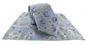 Michelsons of London Floral Wedding Tie & Pocket Square Set - Picture 1 of 21