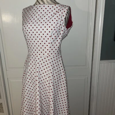 bettie page dress large red white polka dot - Image 1 of 4