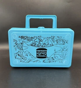 Vintage Burger King Whirley Industries Plastic Blue Lunch Box or Pencil Box - Picture 1 of 14