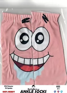 Patrick Star (Spongebob Squarepants Nickelodeon Cartoon)- Kids Ankle Socks - Picture 1 of 1