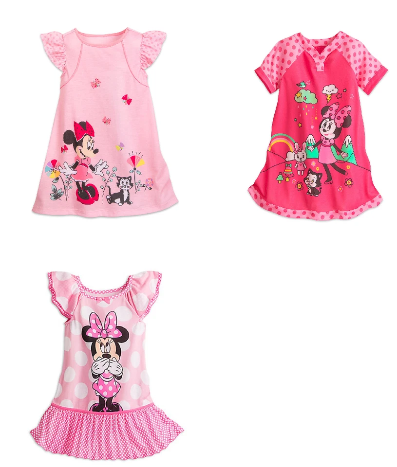 Disney Store Minnie Mouse Nightshirt Nightgown Girls Pink Coral 2017 NEW - Image 1 of 1
