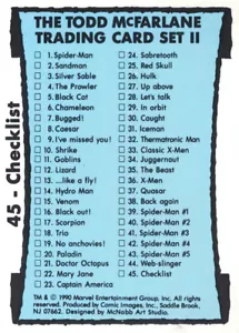 1990 Todd McFarlane Marvel Trading Card Set II M-NM Singles - Choose Your Cards - Picture 1 of 53