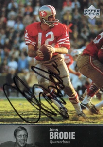 JOHN BRODIE Signed 1997 Upper Deck Heroes Black Ink Beckett BAS Authentication - Picture 1 of 2