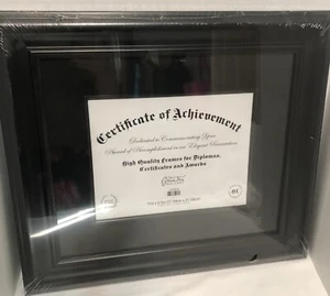 11 X 8.5 in Frame Black Total Frame Size 20.5x18 in Picture Diploma Certificate - Picture 1 of 7