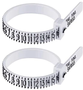 Ring Sizer Measure Tool Gauge Plastic Finger Sizing Finder 1-17 2-Pack Reusable - Picture 1 of 3