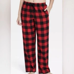 Small New Target Stars Above Perfectly Cozy Red Black Flannel Pants 100% Cotton - Picture 1 of 9