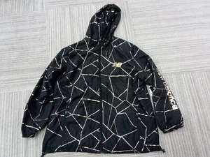 New Balance Jacket Womens 2X Black Rose Gold Jacket Coat All Over Web Print - Picture 1 of 8