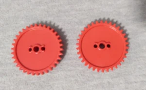 Lote de 2 piezas de repuesto K'nex Medium Red Gear Crown dientes - Imagen 1 de 7